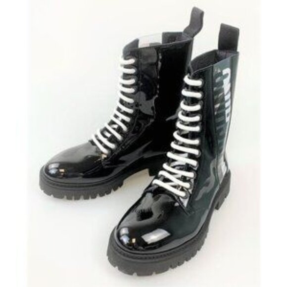 NIB Authentic Moschino PVC Logo Boots - Picture 10 of 13